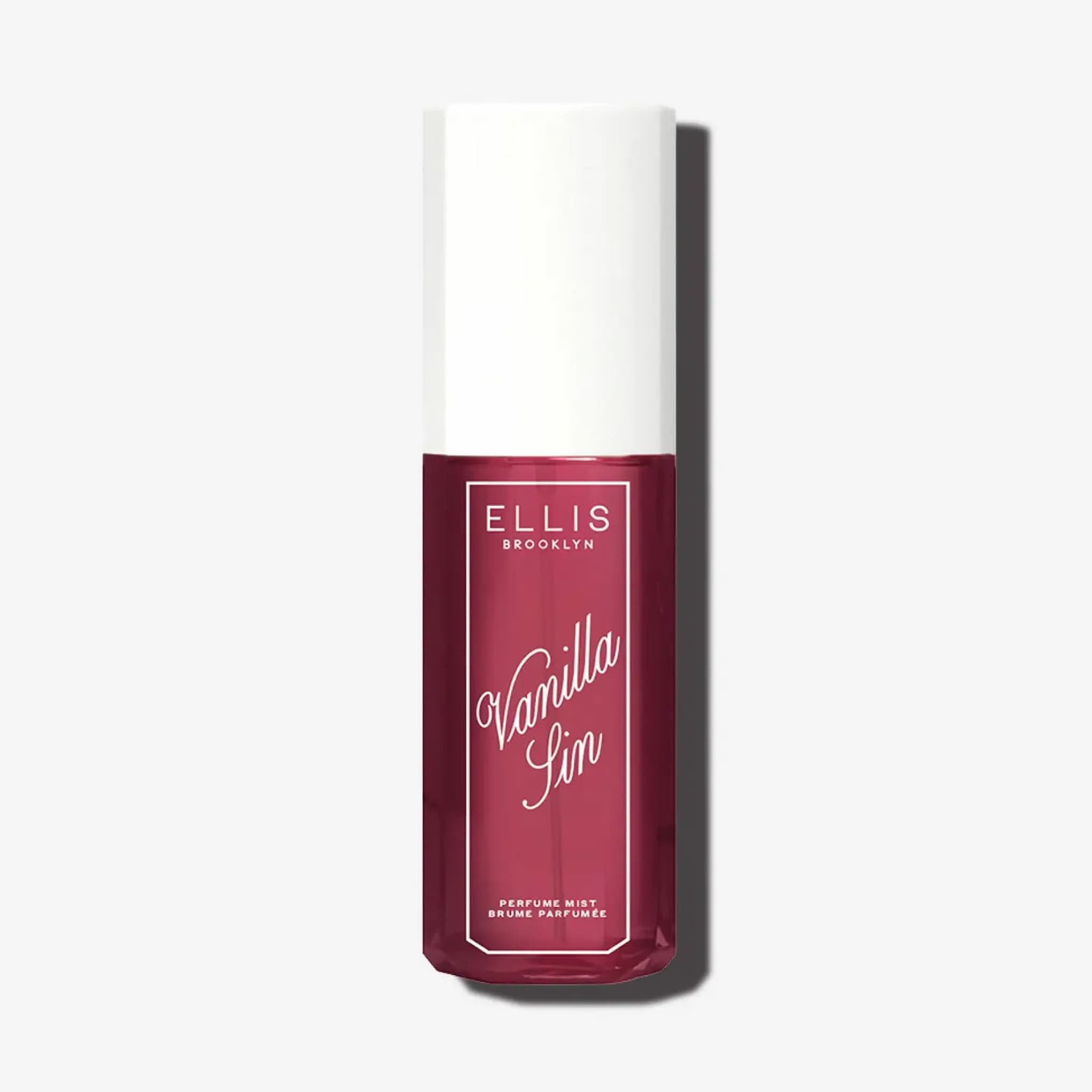 A bottle of Ellis Brooklyn Vanilla Sin Perfume Mist on a white background.