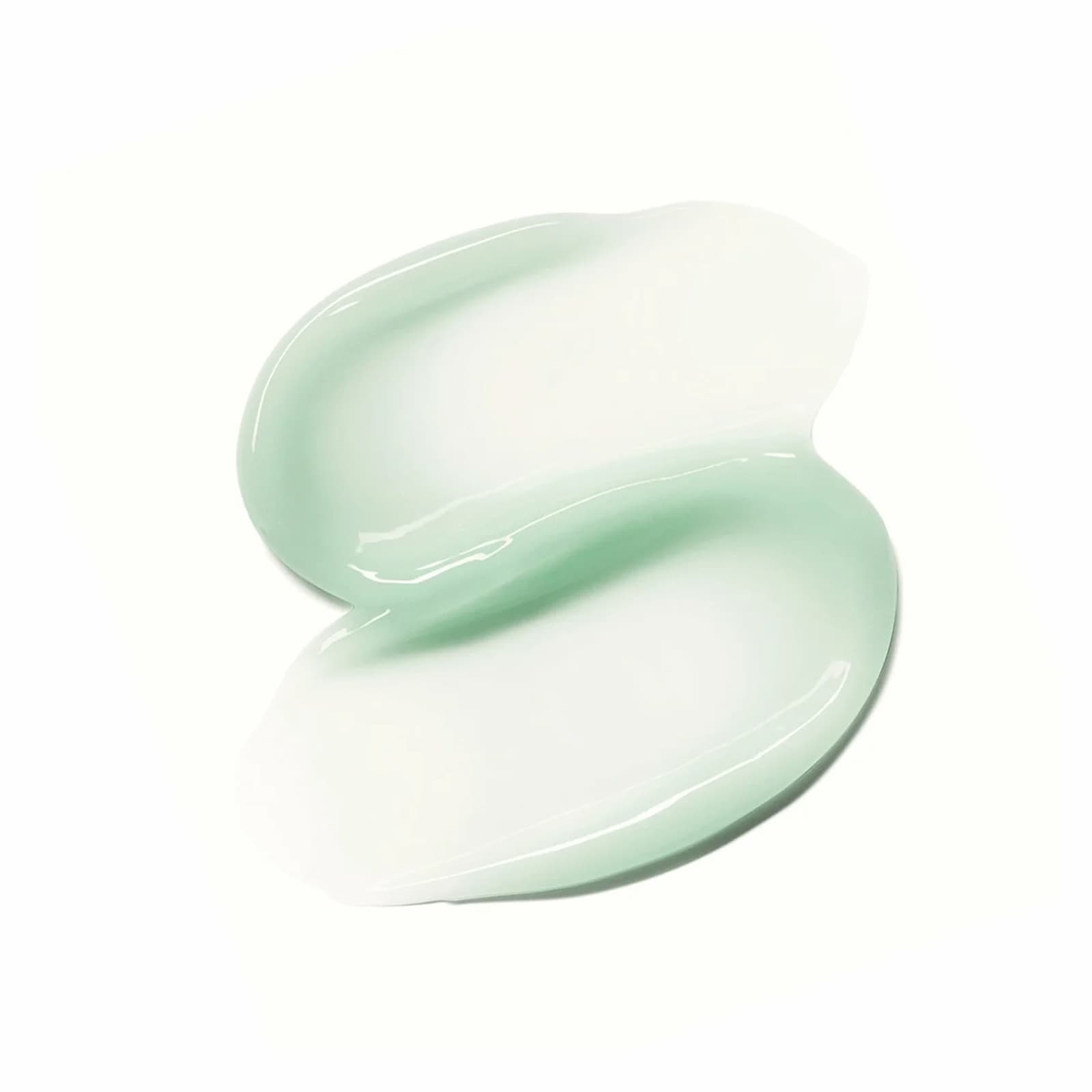 Two light green smears of Ursa Major Forest Water Hyaluronic Serum against a white background.